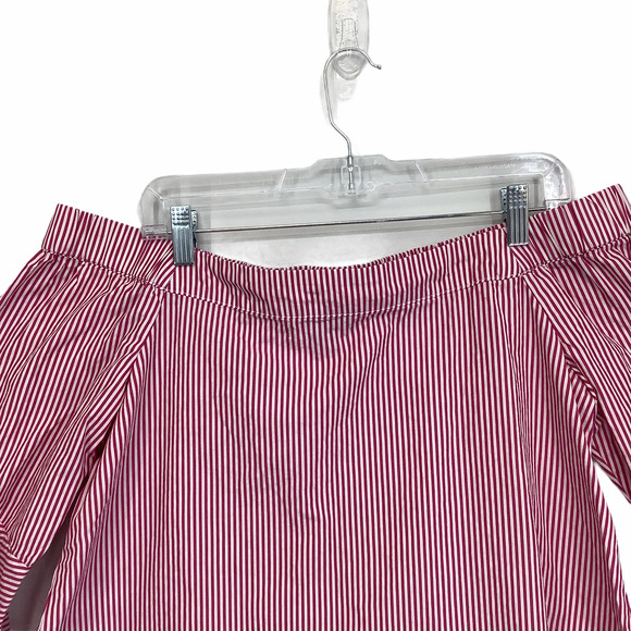 Cupio Stripe Off-The-Shoulder Bell Sleeve Blouse L - Picture 4 of 5